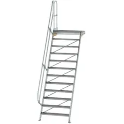 MUNK Steigtechnik Aluminium-Treppe mit Plattform 60° 12 Stufen - DIN EN ISO 14122