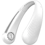 Tragbarer Nackenventilator Für Den Außenbereich (weiß), Wiederaufladbarer Nackenventilator Zum Aufhängen, Freihändiger, Blattloser Ventilator Mit 3 Geschwindigkeitsstufen, Ventilator