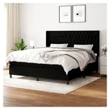 Lattenrost mit Matratze, Schwarz, 180 x 200 cm, Stoff, Plattformbett, mit Lattenhalter, einfache Montage, für Schlafzimmer, Erwachsene