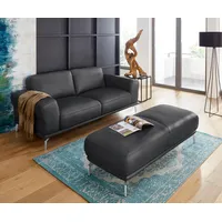 2-Sitzer W.SCHILLIG "montanaa" Sofas Gr. B/H/T: 192cm x 78cm x 94cm, Longlife Xtra-Leder Z59, schwarz (schwarz z59) mit Metallfüßen in Chrom glänzend, Breite 192 cm