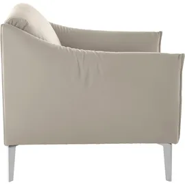 W.Schillig Cocktailsessel "sally Designsessel, Loungesessel", grau (eisgrau z59), B:84cm H:78cm T:84cm, Longlife Xtra-Leder Z59: Glattleder mit modischer Prägung. Hautstärke 0, 9 - 1, 1 mm., Sessel, Cocktailsessel, mit Metall-Winkelfüßen in Chrom glänzend