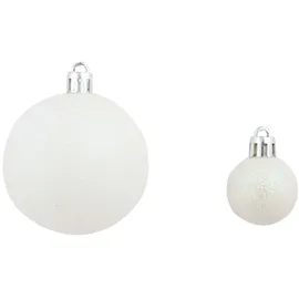 vidaXL 100-tlg. Weihnachtskugel-Set 3/4/6 cm Weiß/Grau