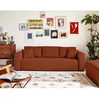 Topaze - 3-sitzer sofa - schlaffunktion und bettkasten - aus cord - terrakotta