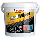 Sonax MultiWipes (72 Stück) reißfeste & widerstandsfähige Viskosevliestücher, entfernt Öl, Fett, Kleber, Teer, Tinte, Wachs und Farbe, auch für Hände geeignet / Art-Nr. 04680000