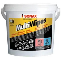 Sonax MultiWipes (72 Stück) reißfeste & widerstandsfähige Viskosevliestücher, entfernt Öl, Fett, Kleber, Teer, Tinte, Wachs und Farbe, auch für Hände geeignet / Art-Nr. 04680000