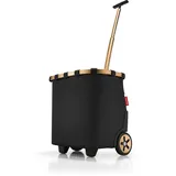 reisenthel carrycruiser Light Gold/Black – Tragbarer Einkaufstrolley mit stabilem Aluminiumrahmen, Schultergurt und herausnehmbarer Netz-Innentasche – Aus wasserabweisendem Material