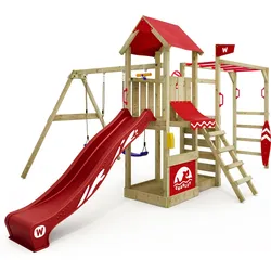 Spielturm Smart Baboon mit Schaukel & roter Rutsche One Size