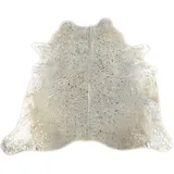 KUHFELL online & NOMAD Fellteppich Kuhfell Rinderfell Teppich hellgrau Silber & Gold Metallic Effekt XL silberfarben