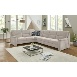 meinSofa Eckcouch Flachgewebe 2-Sitzer Creme