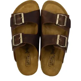CAMEL ACTIVE Damen Leder Pantolette mit Korkfußbett Braun, 41