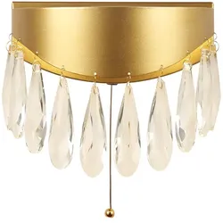 Wandleuchte Wandlampe Wohnzimmerleuchte LED Glaskristalle Edelstahl Zugschalter