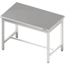 Stalgast Zentralarbeitstisch mit mittiger Strebe, 1600x800x850 mm, ohne Aufkantung, verschweißt