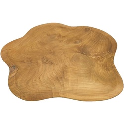 OIO Natura Unregelmäßig geformte Extragroße Tabletts aus Teakholz, 40 cm
