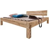 Balkenbett Wildeiche 200x200 Bianco Geölt Jangali 213