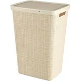 Curver Wäschekorb Jute 58 l, Beige, 70 % recycelt