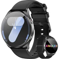 Smartwatch Herren Damen, AMOLED-Bildschirm, Virtuelle Always-On-Uhr für Android