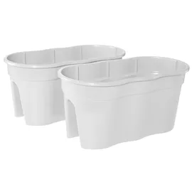KHW Balkonkasten Flowerclip XL 57,5 x 27,7 x 27 cm weiß 2 St.