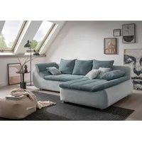Ecksofa INOSIGN "Imola, bequem, aktuelle Steppung im Sitz, L-Form, Breite 270cm", blau (aqua, petrol), B:270cm H:90cm T:170cm, Microfaser PRIMABELLE (100% Polyester) / Struktur (82% Polyester, 9% Viscose, 7% Baumwolle, 2% Nylon);Kunstleder SOFTLUX / Struktur (82% Polyester, 9% Viscose, 7% Baumwolle, 2% Nylon), Sofas, wahlweise mit Bettfunktion, Topseller