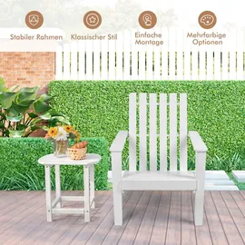 Costway Adirondack Gartenstuhl 73 x 73 x 85 cm weiß