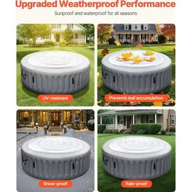 Vevor Aufblasbare Abdeckung Whirlpool weiß 164,5 cm