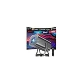 Mini Beamer 4K 1080P, Mini Projektor Tragbarer 22000L Android 12.0 mit WiFi 6 Bluetooth 5.4, Beamer Klein Projektor Auto Keystone 270°Dreh Kompatibel HDMI, TF Karte, USB, Laptop für Heimkino Outdoor