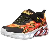 SKECHERS Light Storm 2.0 Sneaker, Black Textile Synthetic Red Yellow Trim, 30