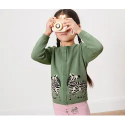 Tchibo - Kinder-Jacquard-Strickjacke - Gr. 86/92 - schwarz/jacquard