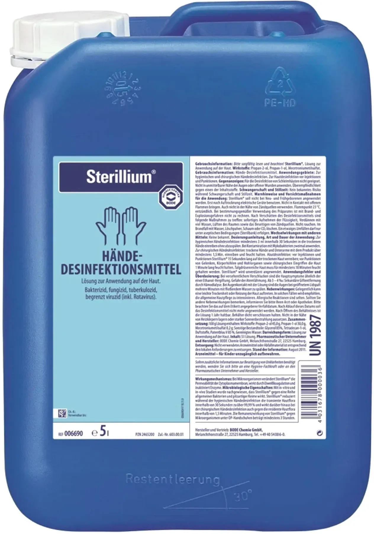 Bode Sterillium Händedesinfektionsmittel 5 Liter Kanister