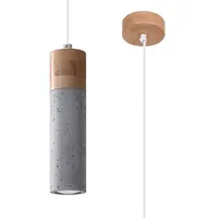 Sollux Lighting Pendellampe Hängeleuchte Deckenlampe Beton Holz Grau Esszimmerleuchte