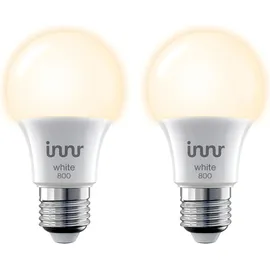 Innr Zigbee E27 Smart Lampe, funktioniert mit Alexa und Hue* (Bridge erforderlich), Warmweiß, Dimmbar, Smart Home Lampe, 806 Lumen, 2 Stück