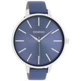 Oozoo XL Damenuhr C11074 Navyblau Lederband 48 mm - Dunkelblau