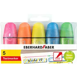 EBERHARD FABER Glitzer neon Mini Textmarker farbsortiert, 5 St.