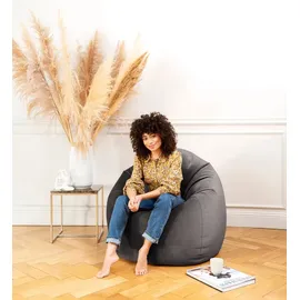 bookiepad Sitting Point Sitzsack BeanBag Marla XXL Samt Grau Anthrazit