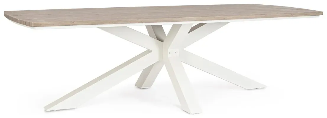 Gartenesstisch Zelmar - Aluminium, 260 x 118 cm, Off-White
