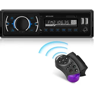 Podofo 1 Din Autoradio mit DAB, MP3 Player Bluetooth 5.0 I FM Radio I 2 USB I TF I AUX I Lenkradsteuerung