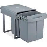 Relaxdays Einbaumülleimer 2x 20 l Grau
