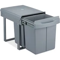 Relaxdays Einbaumülleimer 2x 20 l Grau