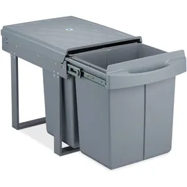 Relaxdays Einbaumülleimer 2x 20 l Grau