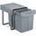 Relaxdays Einbaumülleimer 2x 20 l Grau