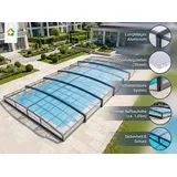 Vorverkauf Poolüberdachung "Aqualina" aus Aluminium, ca. 10,99 x 4,26 x 1,05 m