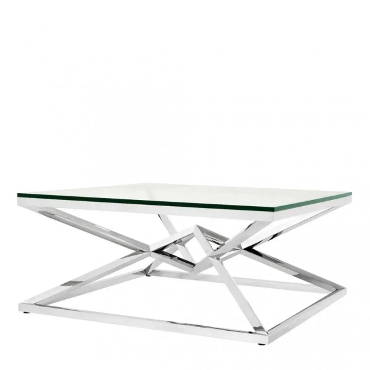 Casa Padrino Luxus Couchtisch Edelstahl Nickel Finish 100 x 100 x H. 45 cm - Wohnzimmer Tisch Möbel