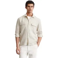 Marc O'Polo regular fit Leinenhemd mit Pattentaschen, Beige, M