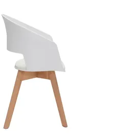 miliboo Skandinavischer Stuhl in Weiß und hellem Holz PRISMA