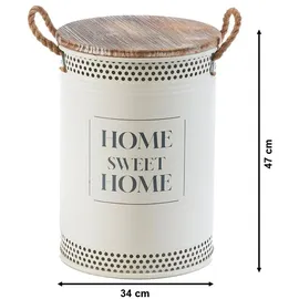 Kobolo Wäschekorb Korb HOME Gr. M 34x47 cm Metall Holz mit Deckel Griffe