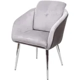 Mendler Esszimmerstuhl HWC-G48 Kunstleder Samt grau