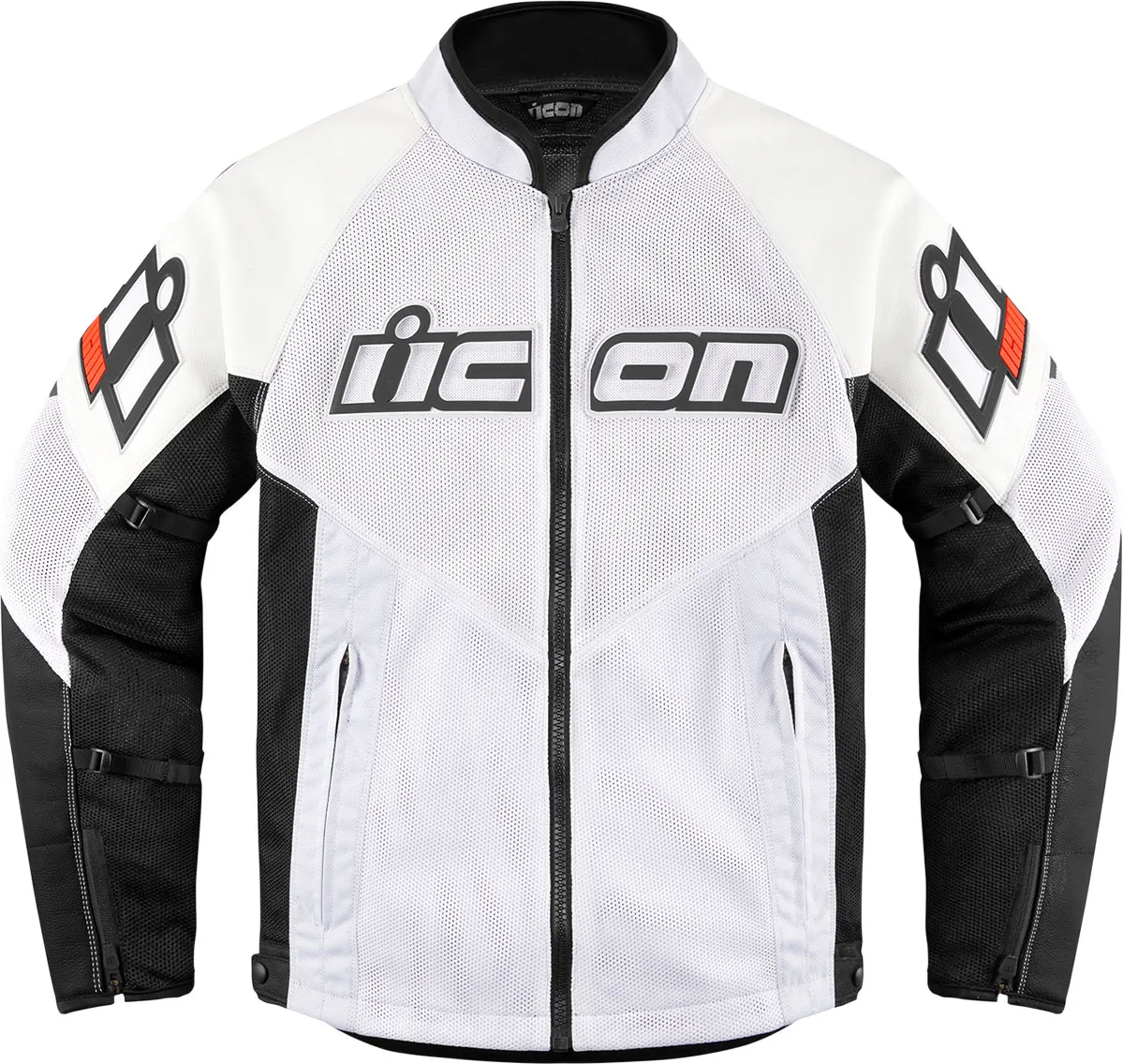 Icon Mesh AF leather/textile jacket, Article de 2e choix - Blanc/Noir - M