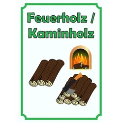 HB-Druck Verkaufsschild Schild Feuerholz Hochkant A2 Rückseite selbstklebend