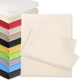 Bettlaken OHNE Gummizug 180x200 cm Poly Baumwolle Creme