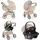 Cangaroo Kombikinderwagen Unique 3 in 1 Babyschale Stoßdämpfer PolyurethanRäder Tasche beige - Beige
