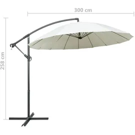 vidaXL Ampelschirm Ø 300 cm Weiß